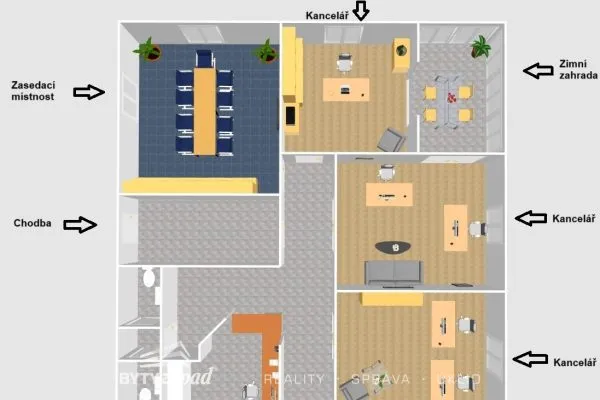 Pronájem Kancelářských prostor velikosti 205 m2 v Mýtě poblíž dálnice na Plzeň a Prahu